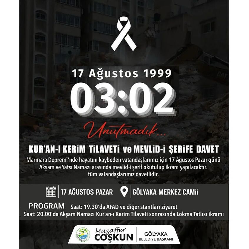 17 Ağustos 1999 Depremi Anma Programı